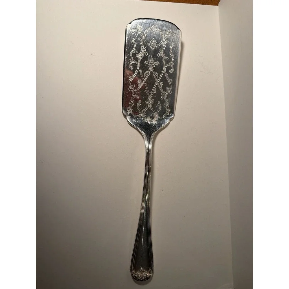 Vintage Gorham Heritage Silverplate Ornate Etched‎ Lasagna Cake Server Italy